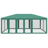 Tienda de fiesta Vidaxl con 10 paredes laterales de malla 6x4 M HDPE GREEN