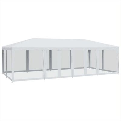 Tienda de fiesta Vidaxl con 12 paredes laterales de malla 8x4 M HDPE WHITE