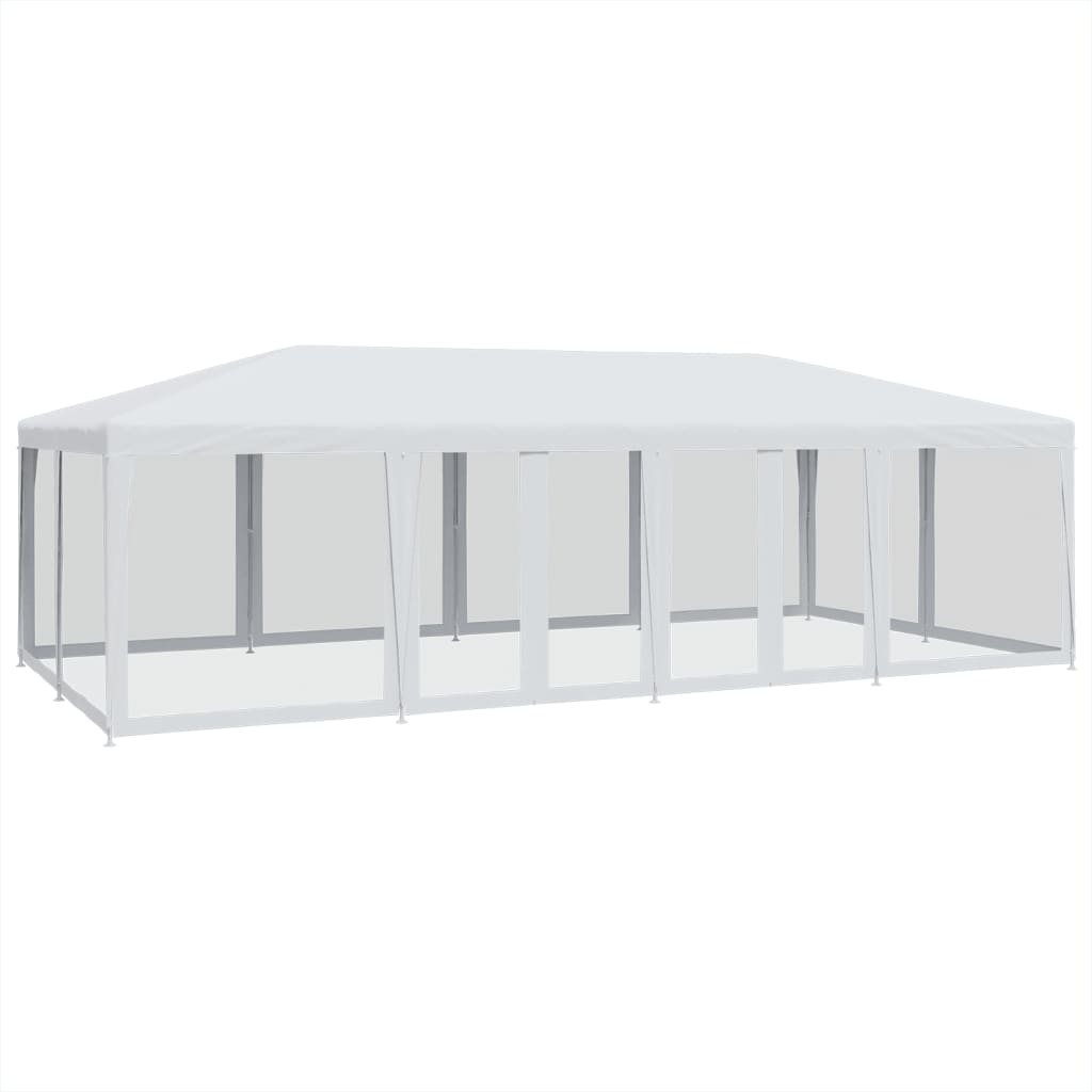 Tienda de fiesta Vidaxl con 12 paredes laterales de malla 8x4 M HDPE WHITE