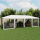 Tienda de fiesta Vidaxl con 12 paredes laterales de malla 8x4 M HDPE WHITE