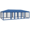 Tienda de fiesta Vidaxl con 12 paredes laterales de malla 8x4 M HDPE Azul