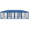 Vidaxl partytent met 12 mesh zijwanden 8x4 m hdpe blauw