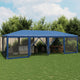 Tienda de fiesta Vidaxl con 12 paredes laterales de malla 8x4 M HDPE Azul