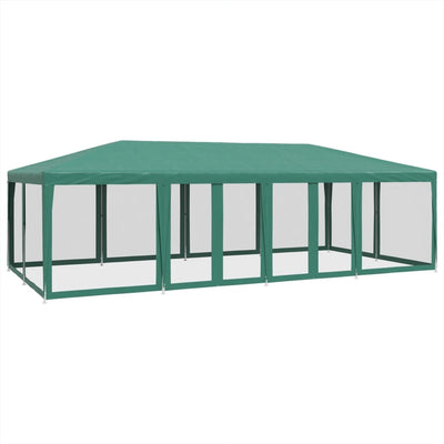 Tienda de fiesta Vidaxl con 12 paredes laterales de malla 8x4 M HDPE GREEN