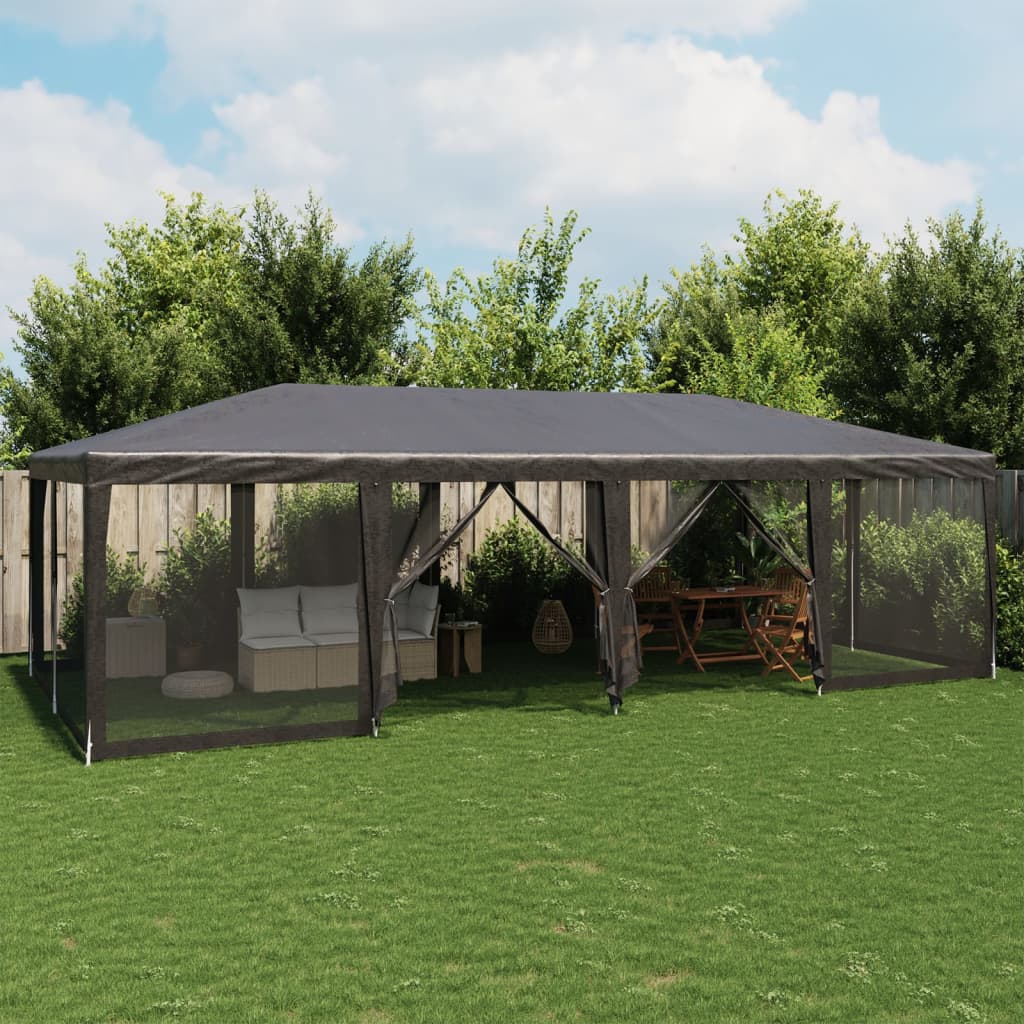 Tienda de fiesta Vidaxl con 12 paredes laterales de malla 8x4 M HDPE -Colorado