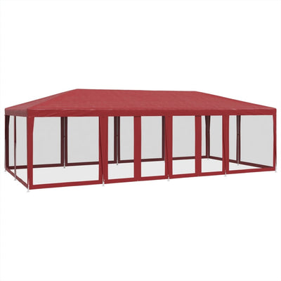 Tienda de fiesta Vidaxl con 12 paredes laterales de malla 8x4 M HDPE RED