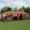 Tienda de fiesta Vidaxl con 12 paredes laterales de malla 8x4 M HDPE RED