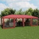 Tienda de fiesta Vidaxl con 12 paredes laterales de malla 8x4 M HDPE RED