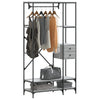 Estante de ropa Vidaxl con estantes de madera procesada gris sonoma roble coloreado