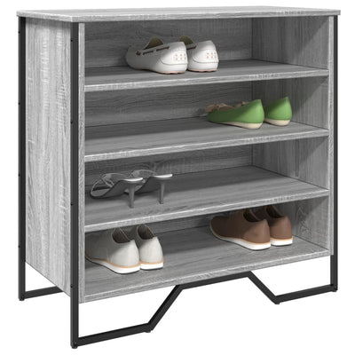 Vidaxl Cabinet da scarpe 80x38x78 cm Colore di quercia in legno grigio in legno