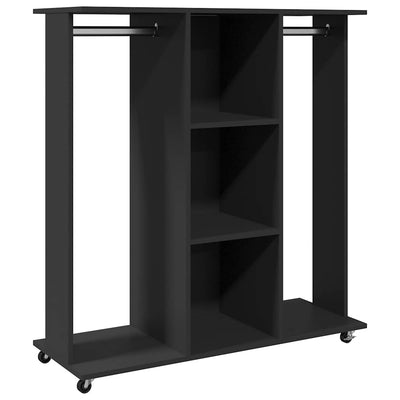 Guardaroba Vidaxl con ruote 102x38x110 cm Proprieted legno nero