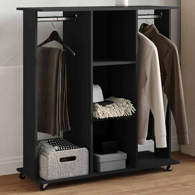 Guardaroba Vidaxl con ruote 102x38x110 cm Proprieted legno nero