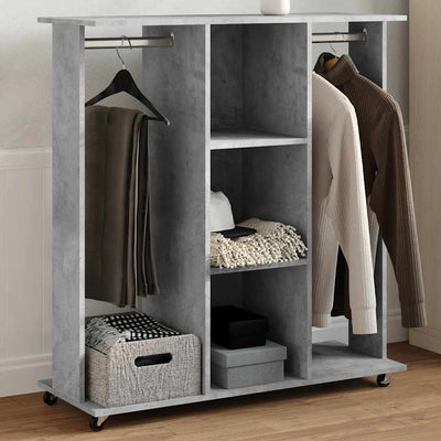 Guardaroba Vidaxl con ruote 102x38x110 cm Betongrijs elaborato