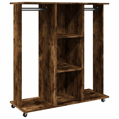 Guardaroba Vidaxl con ruote 102x38x110 cm in legno di quercia affumicata