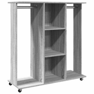 Guardaroba Vidaxl con ruote 102x38x110 cm in legno grigio Sonoma quercia