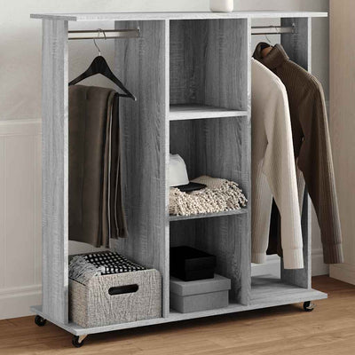 Guardaroba Vidaxl con ruote 102x38x110 cm in legno grigio Sonoma quercia