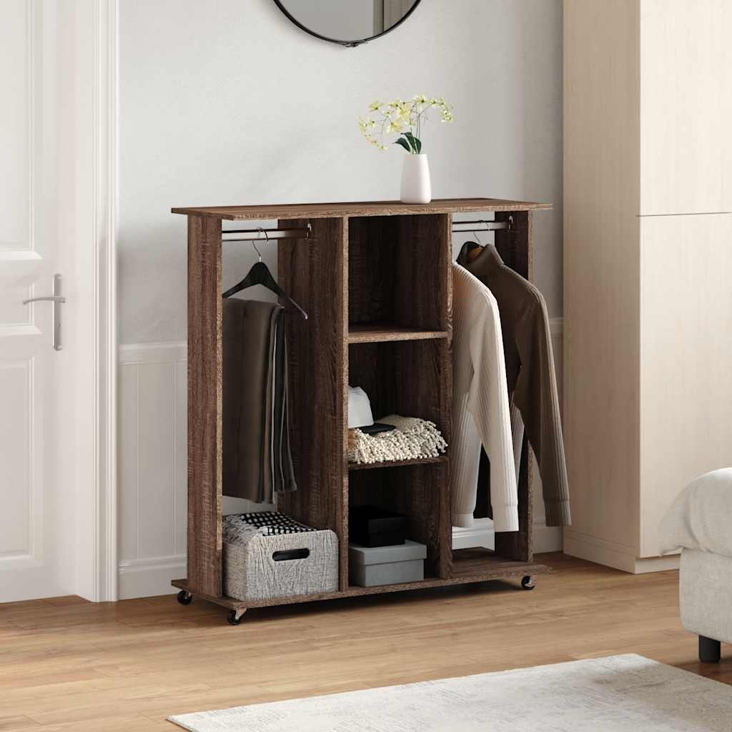 Guardaroba Vidaxl con ruote 102x38x110 cm rovere marrone a legna