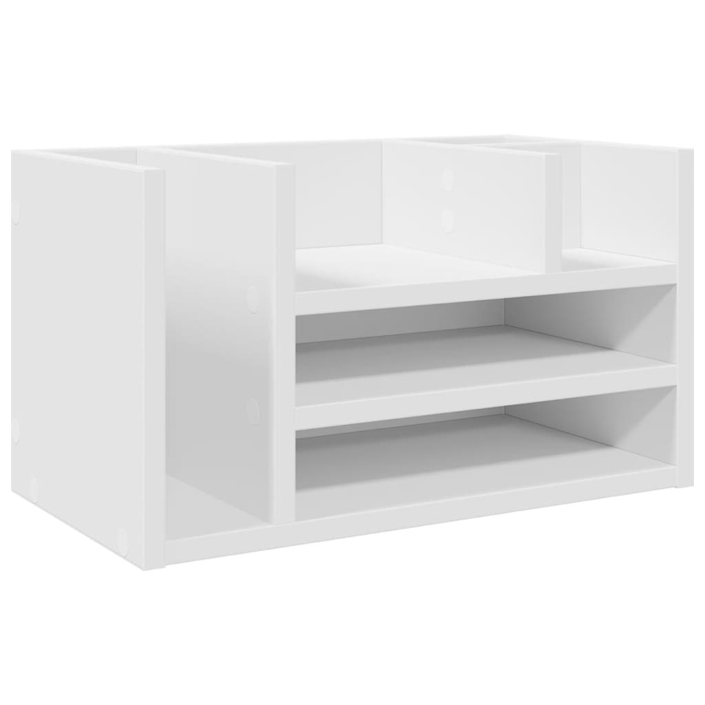Vidaxl Bureau Organizer 44.5x24x25 cm Bianco in legno elaborato