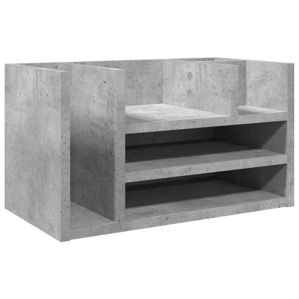Vidaxl Bureau Organizer 44.5x24x25 cm de madera procesada betongrijs