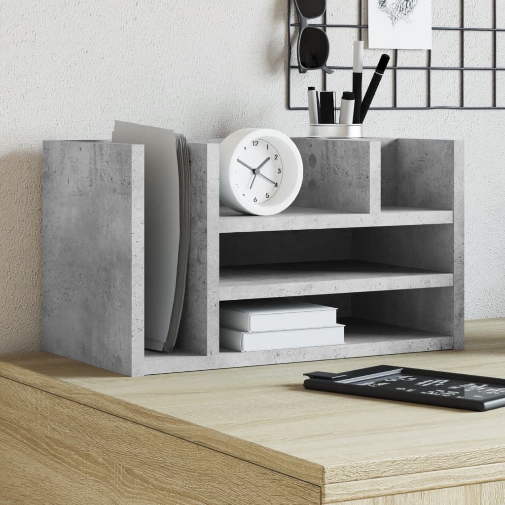 Vidaxl Bureau Organizer 44.5x24x25 cm de madera procesada betongrijs