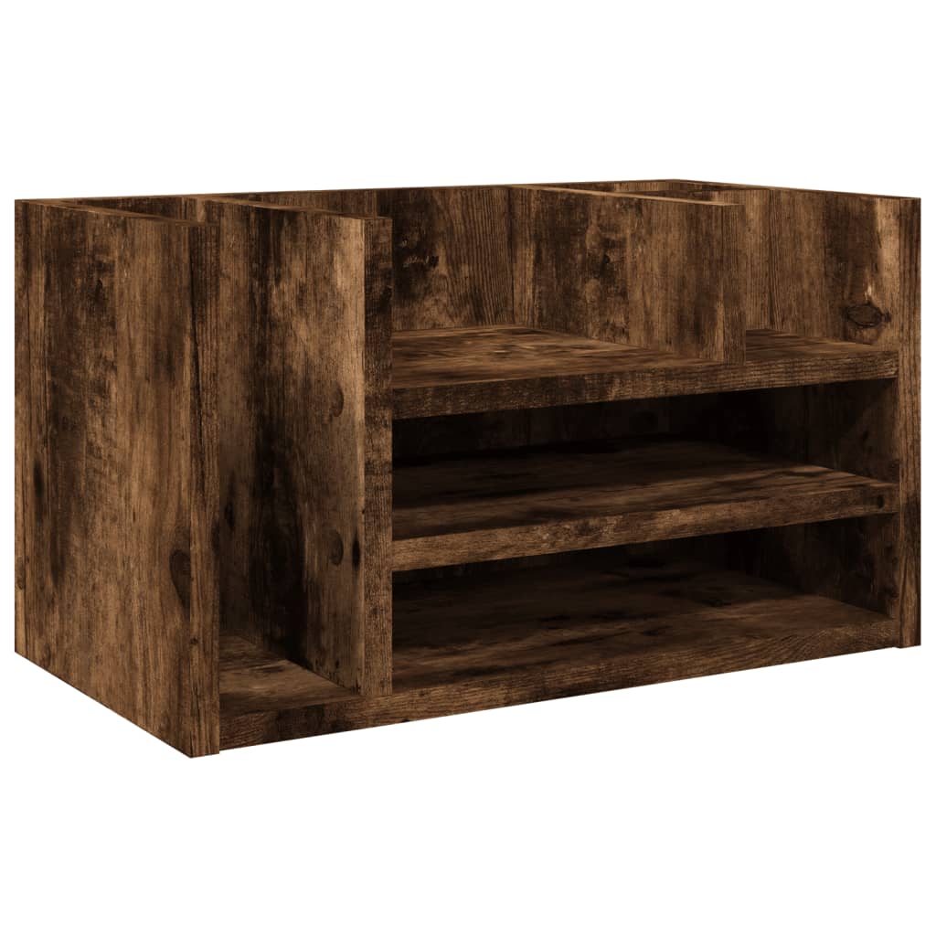 Vidaxl Bureau Organizer 44.5x24x25 cm de madera procesada de roble ahumado