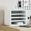 Vidaxl Bureau Organizer 36x26x29.5 cm Bianco in legno elaborato