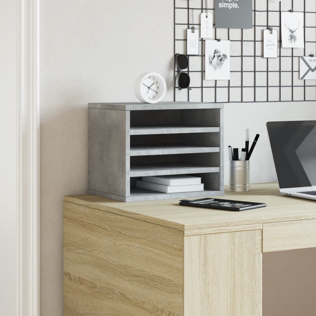 Vidaxl Bureau Organizer 36x26x29.5 cm de madera procesada betongrijs