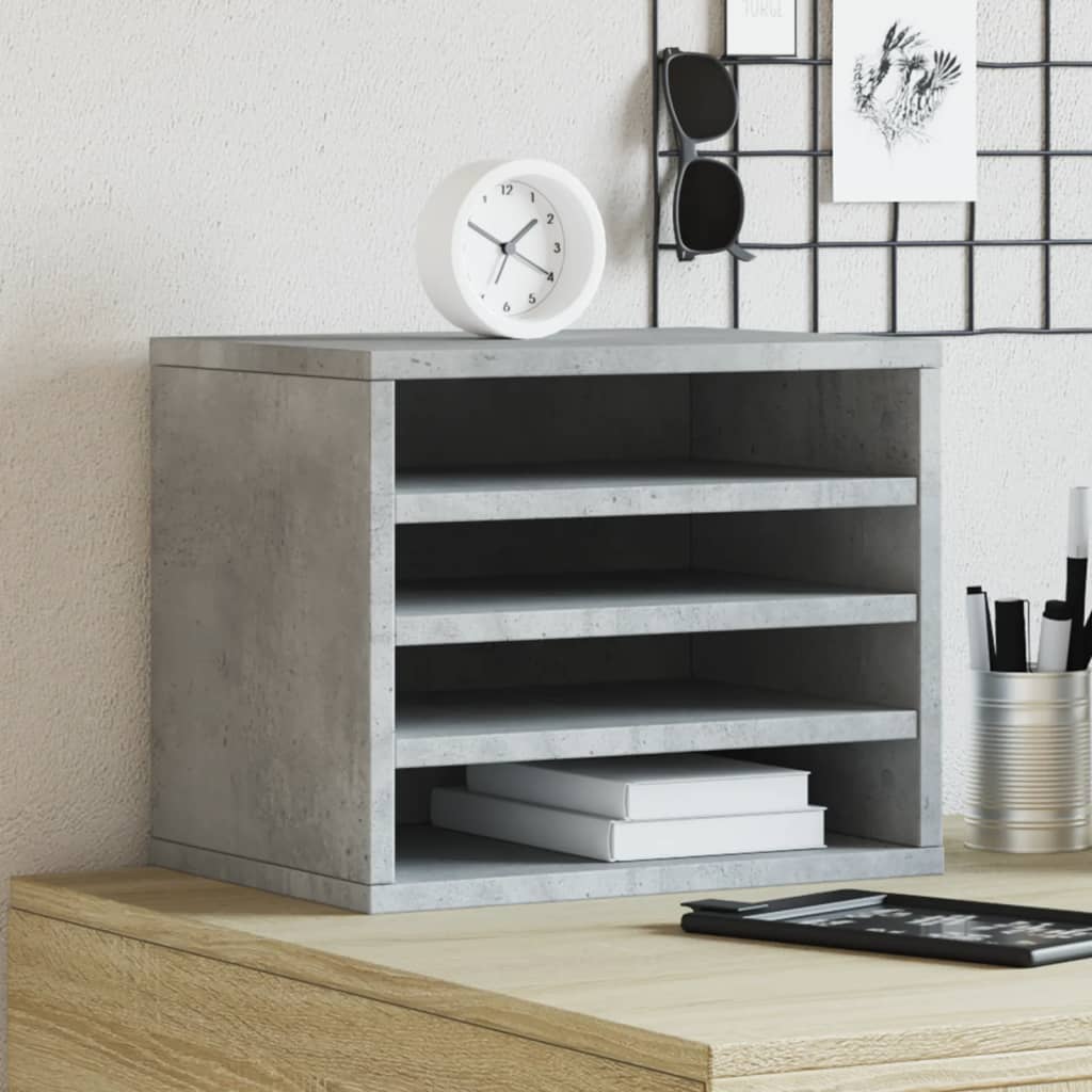 Vidaxl Bureau Organizer 36x26x29.5 cm de madera procesada betongrijs