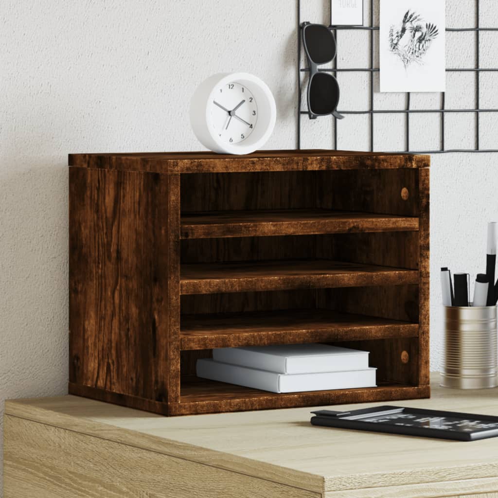 Vidaxl Bureau Organizer 36x26x29.5 cm de madera procesada de roble ahumado