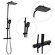 Vidaxl Shower Head Set Double con mezcladora y manguera de latón Negro