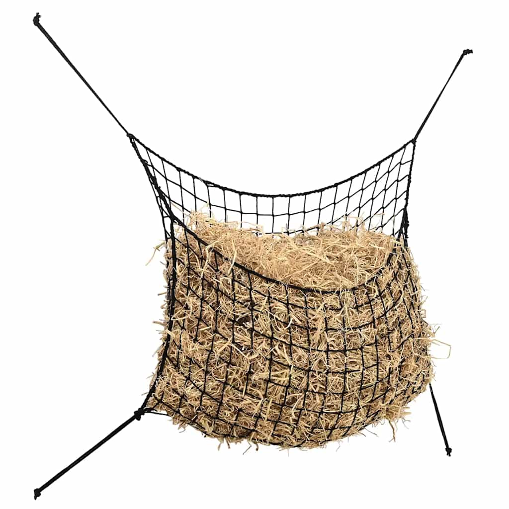 Vidaxl hooinetten 2 st 75x50 cm rond polypropeen zwart