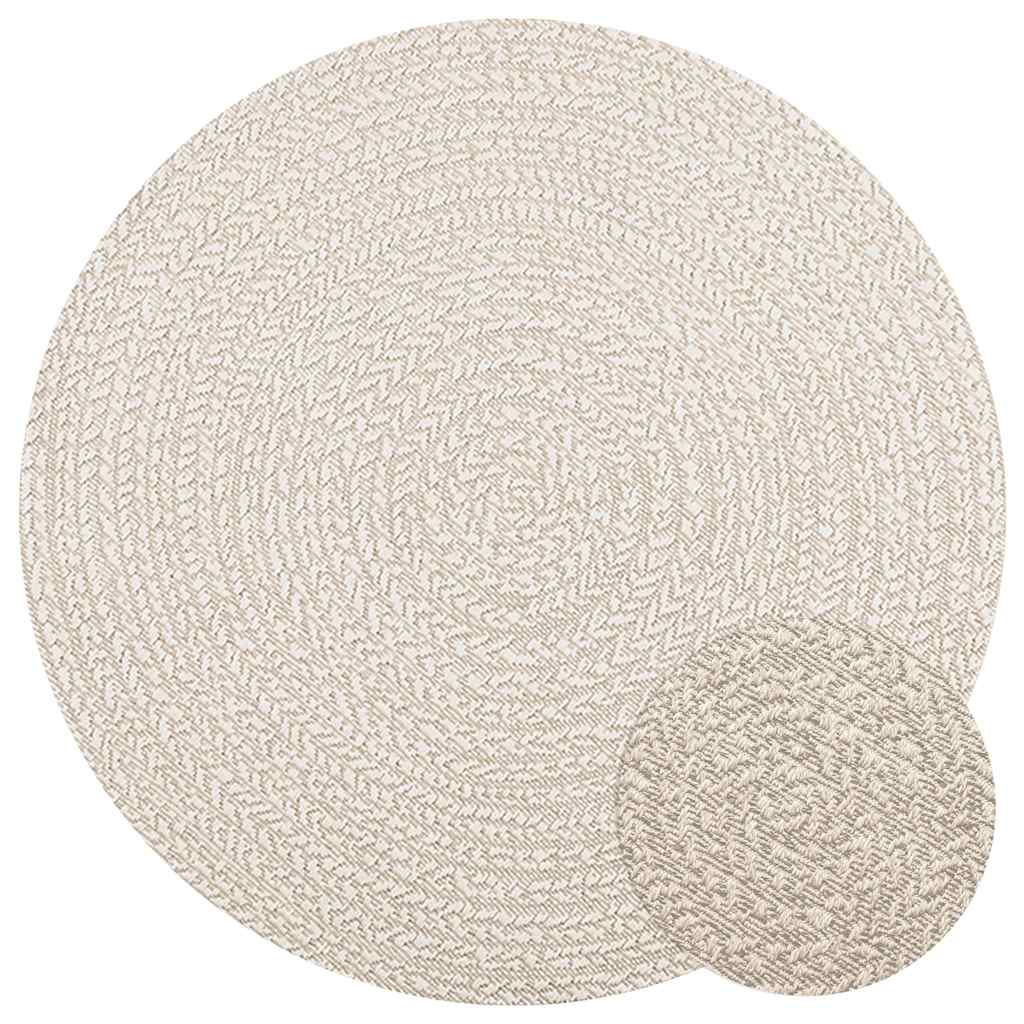 Vidaxl Rug Zizur Cream dentro y fuera de Ø 120 cm de yute Look