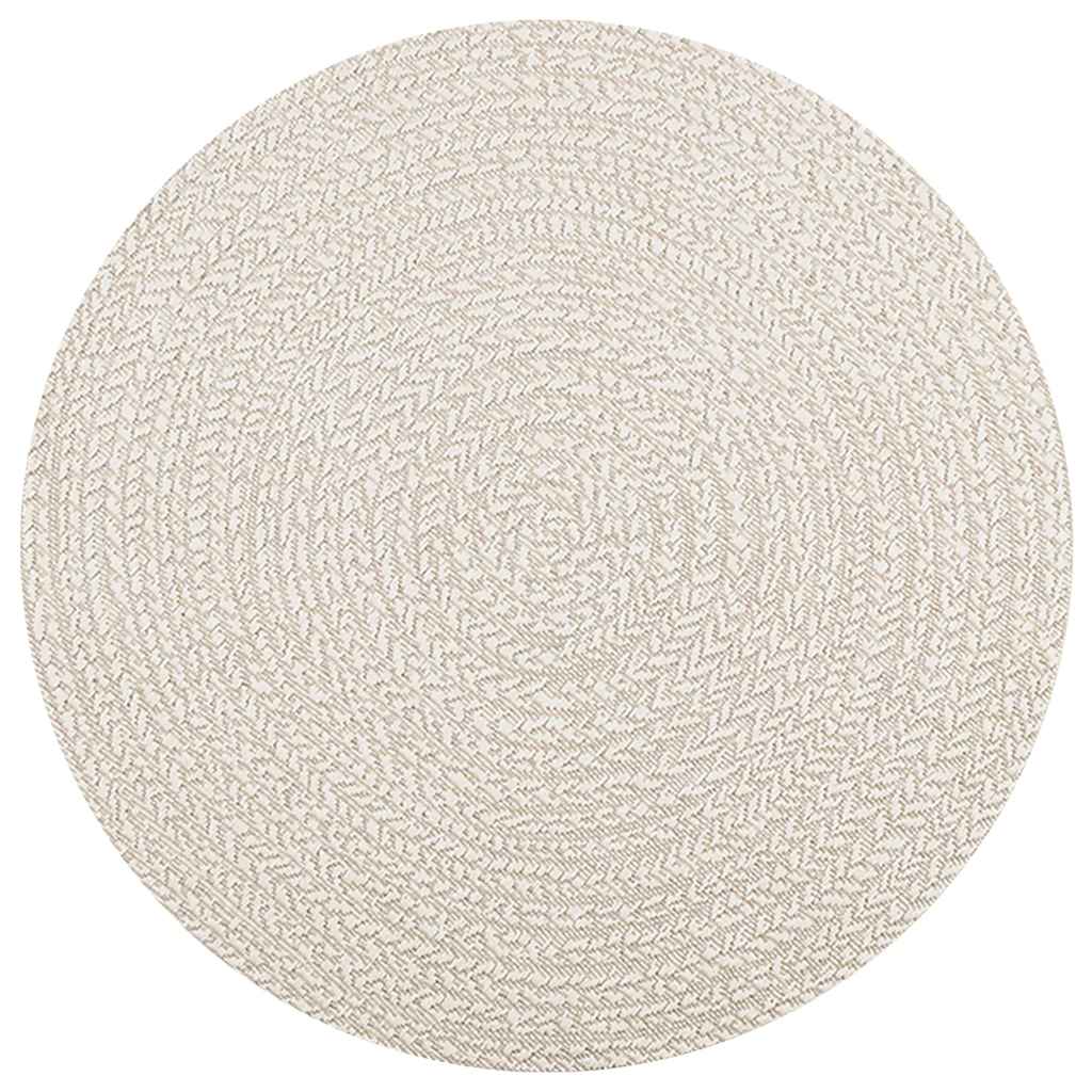 Vidaxl vloerkleed zizur crème binnen en buiten ø 120 cm jute look