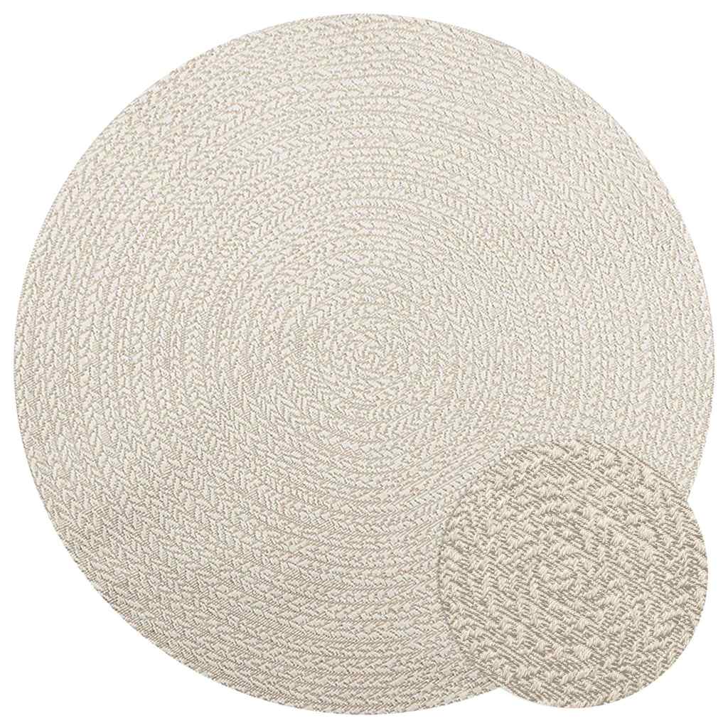 Vidaxl Rug Zizur Cream dentro y fuera Ø 160 cm de yute Look