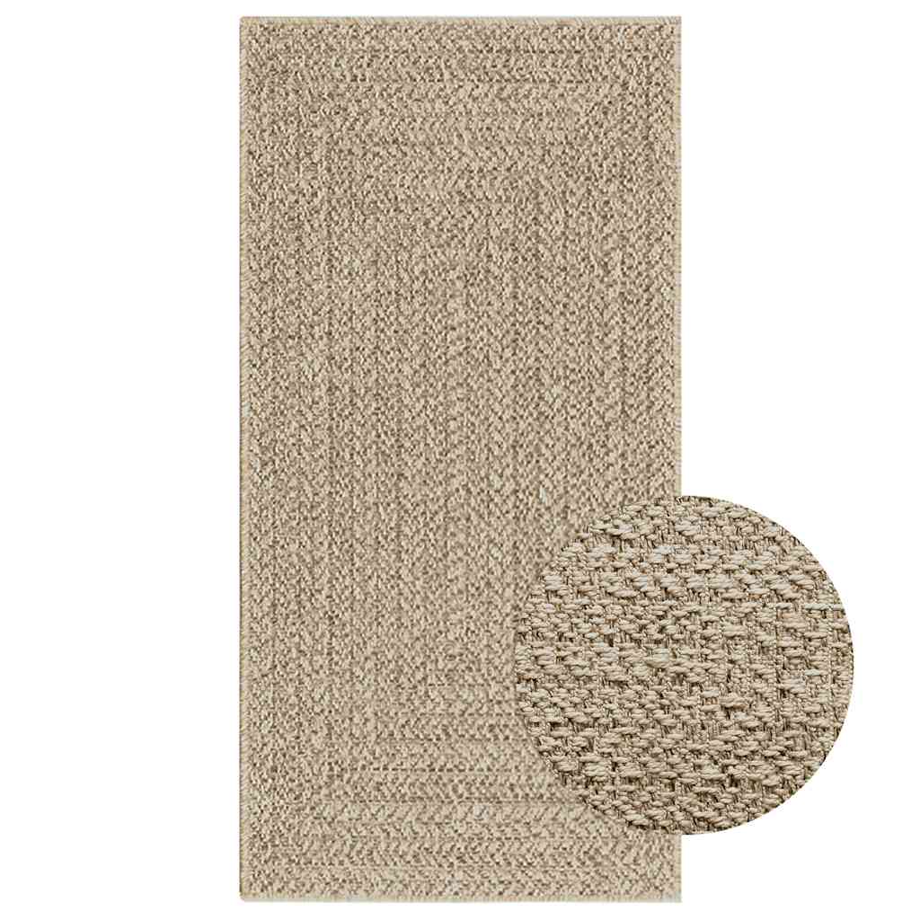 Vidaxl vloerkleed zizur beige binnen en buiten 60x110 cm jute look