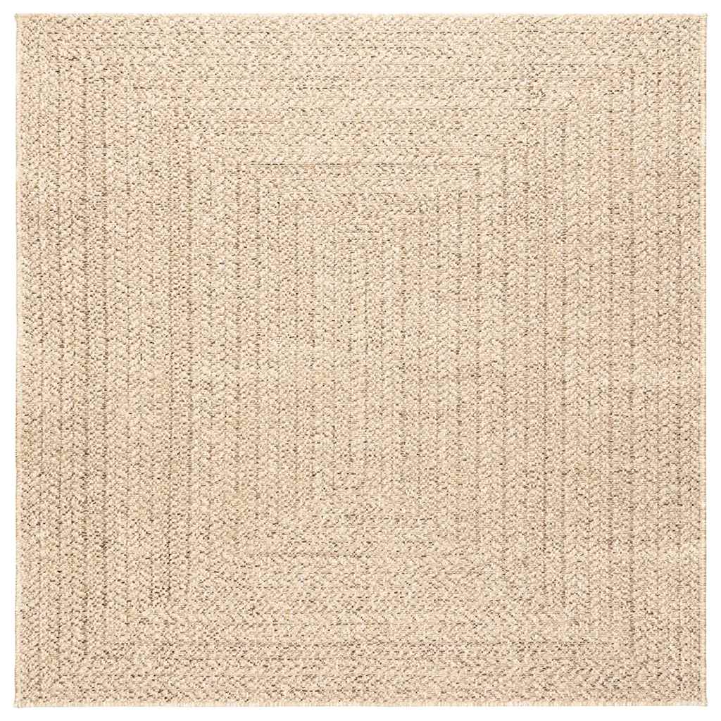 Vidaxl Rug Zizur Beige dentro y fuera de 120x120 cm de yute Look