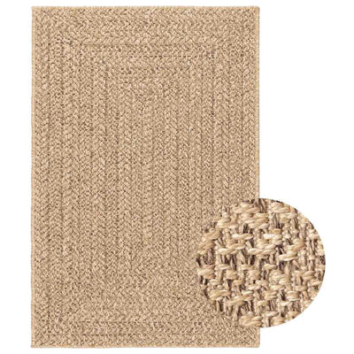 Vidaxl Rug Zizur Beige dentro y fuera de 140x200 cm de yute Look