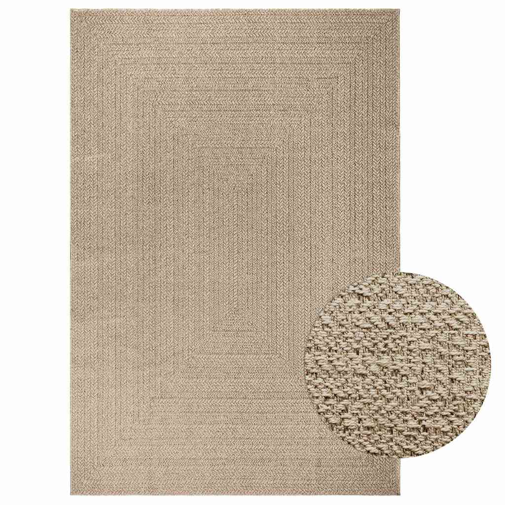 Vidaxl Rug Zizur beige all'interno e all'esterno 200x290 cm look da iuta