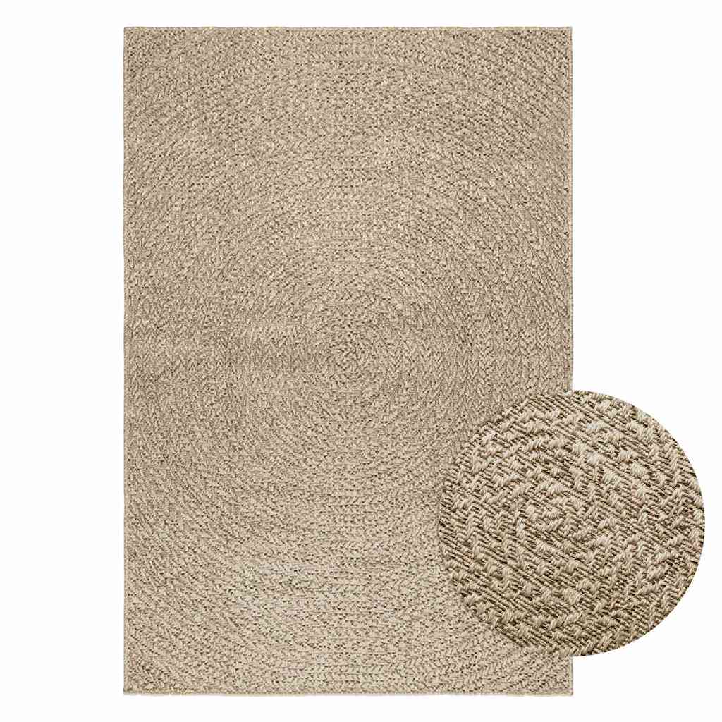 Vidaxl Rug Zizur Beige dentro y fuera de 120x170 cm Mirada de yute