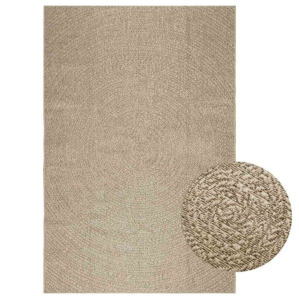 Vidaxl Rug Zizur beige all'interno e all'esterno di 160x230 cm look da iuta