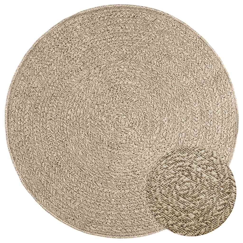 Vidaxl vloerkleed zizur beige binnen en buiten ø 120 cm jute look