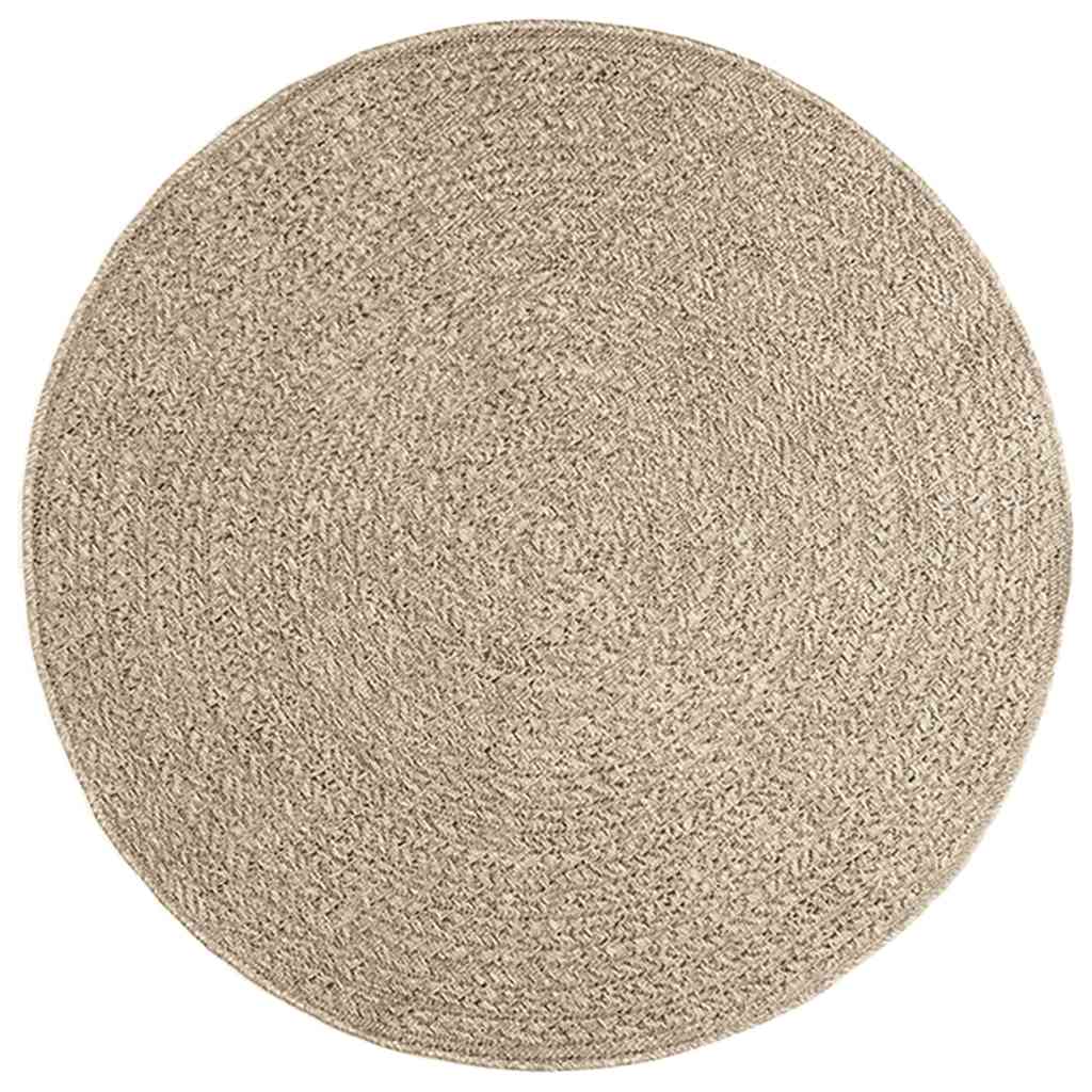 Vidaxl vloerkleed zizur beige binnen en buiten ø 120 cm jute look