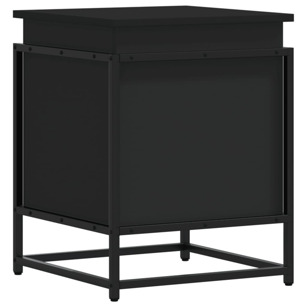 Caja de almacenamiento de Vidaxl con tapa 40x40x51.5 cm de madera procesada negra