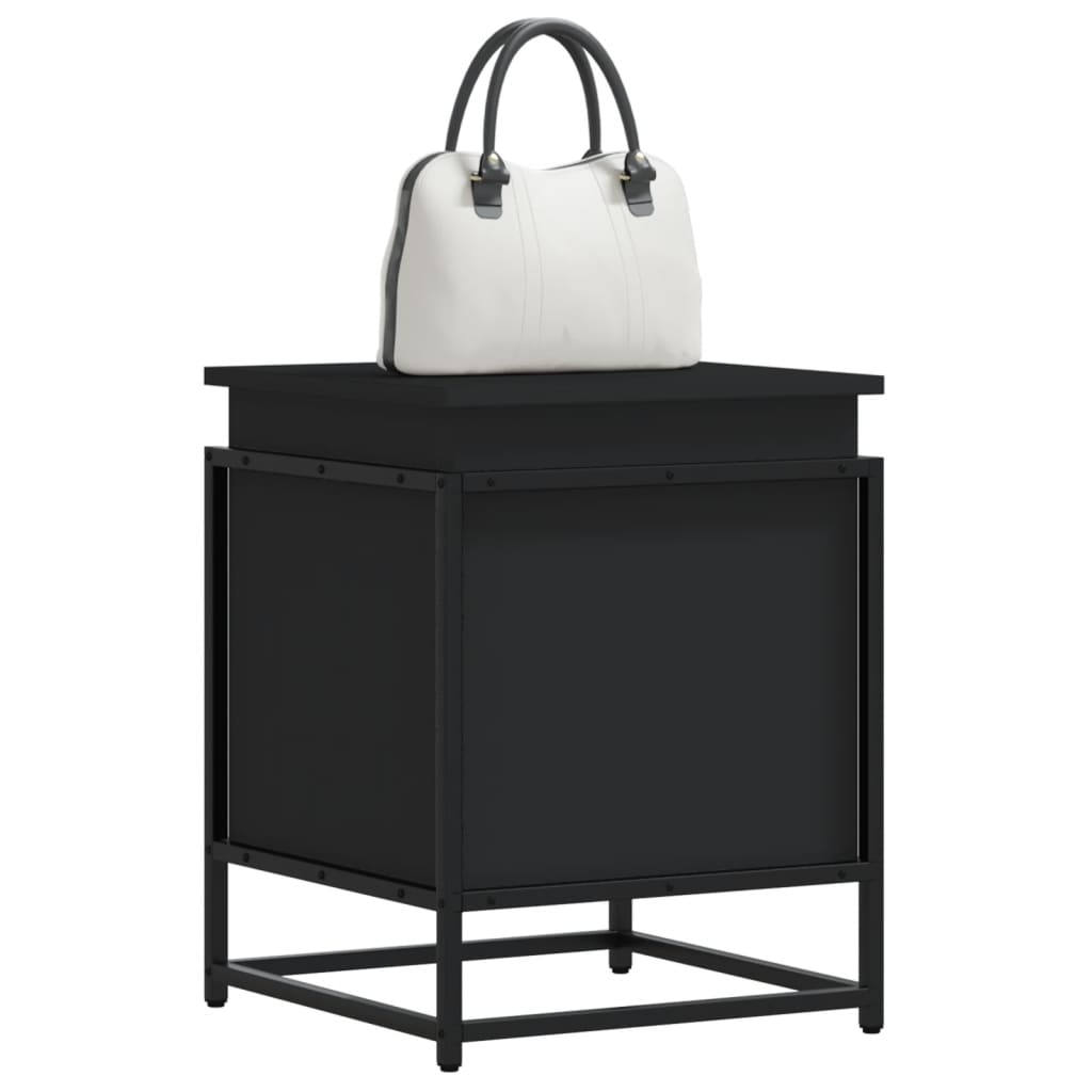 Caja de almacenamiento de Vidaxl con tapa 40x40x51.5 cm de madera procesada negra