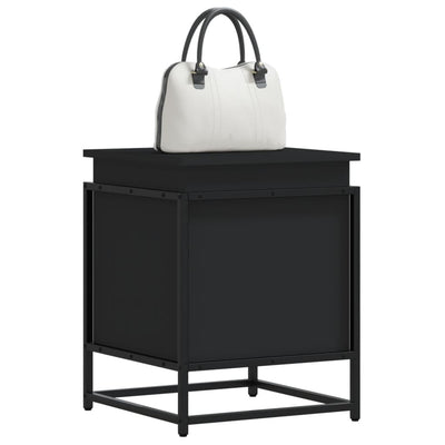 Caja de almacenamiento de Vidaxl con tapa 40x40x51.5 cm de madera procesada negra