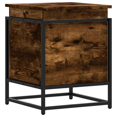 Caja de almacenamiento de Vidaxl con tapa 40x40x51.5 cm de madera propiedad de roble ahumado