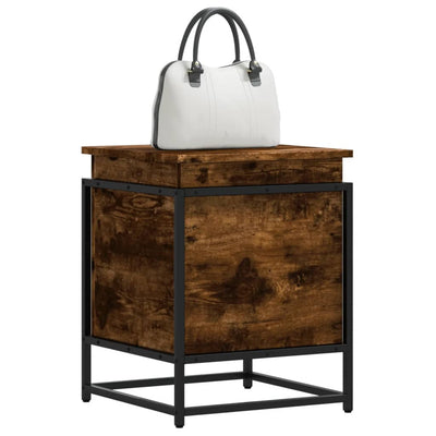 Caja de almacenamiento de Vidaxl con tapa 40x40x51.5 cm de madera propiedad de roble ahumado