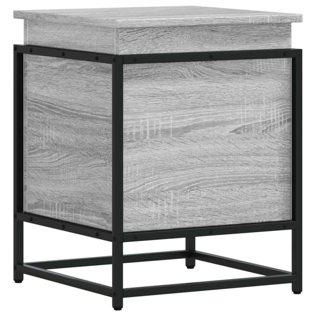 Casella di archiviazione Vidaxl con coperchio 40x40x51.5 cm Sonoma grigio in legno trasformato