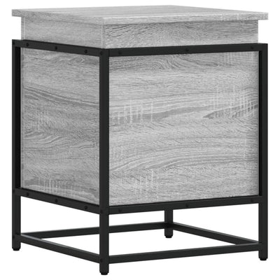 Caja de almacenamiento de Vidaxl con tapa 40x40x51.5 cm de madera procesada Sonoma gris