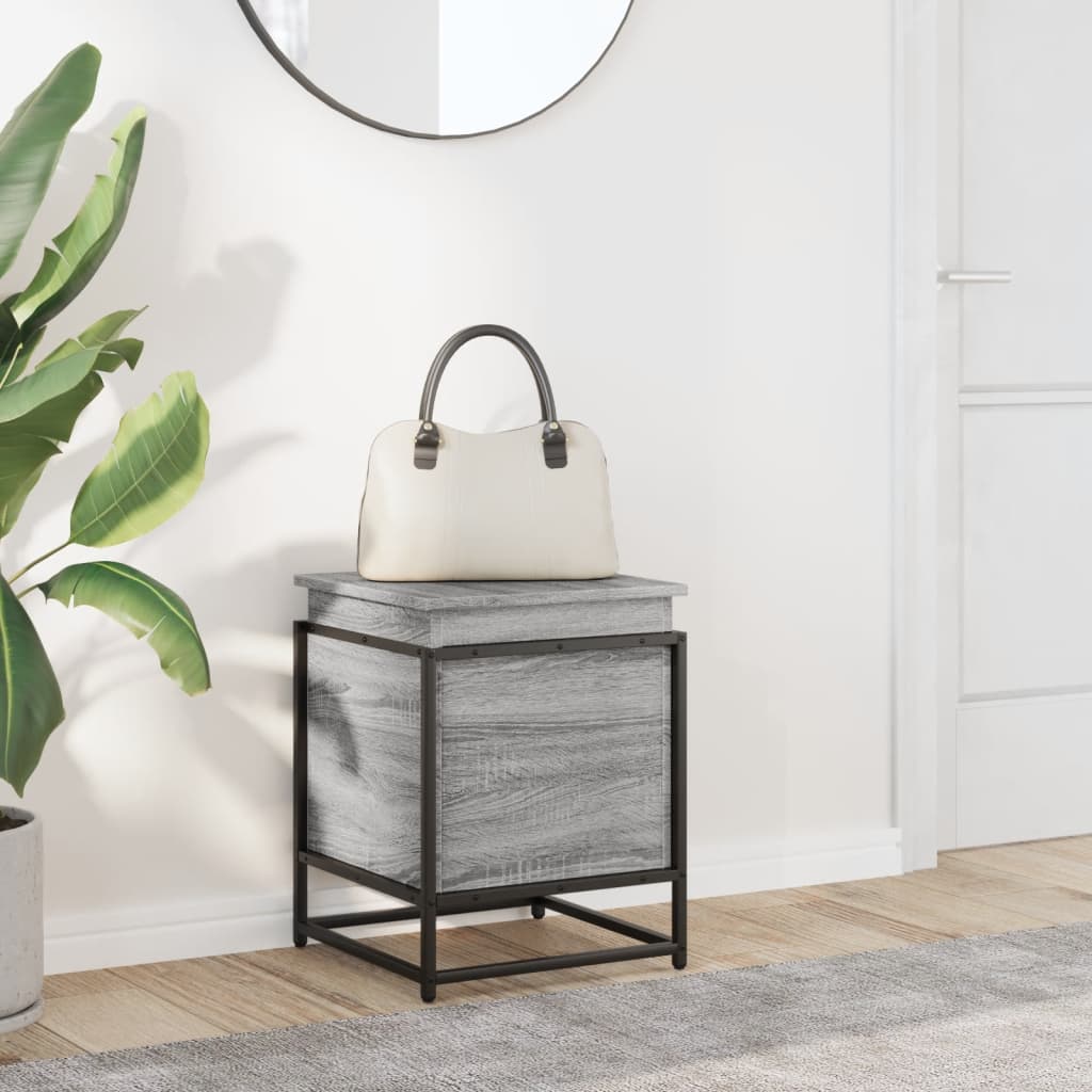 Casella di archiviazione Vidaxl con coperchio 40x40x51.5 cm Sonoma grigio in legno trasformato